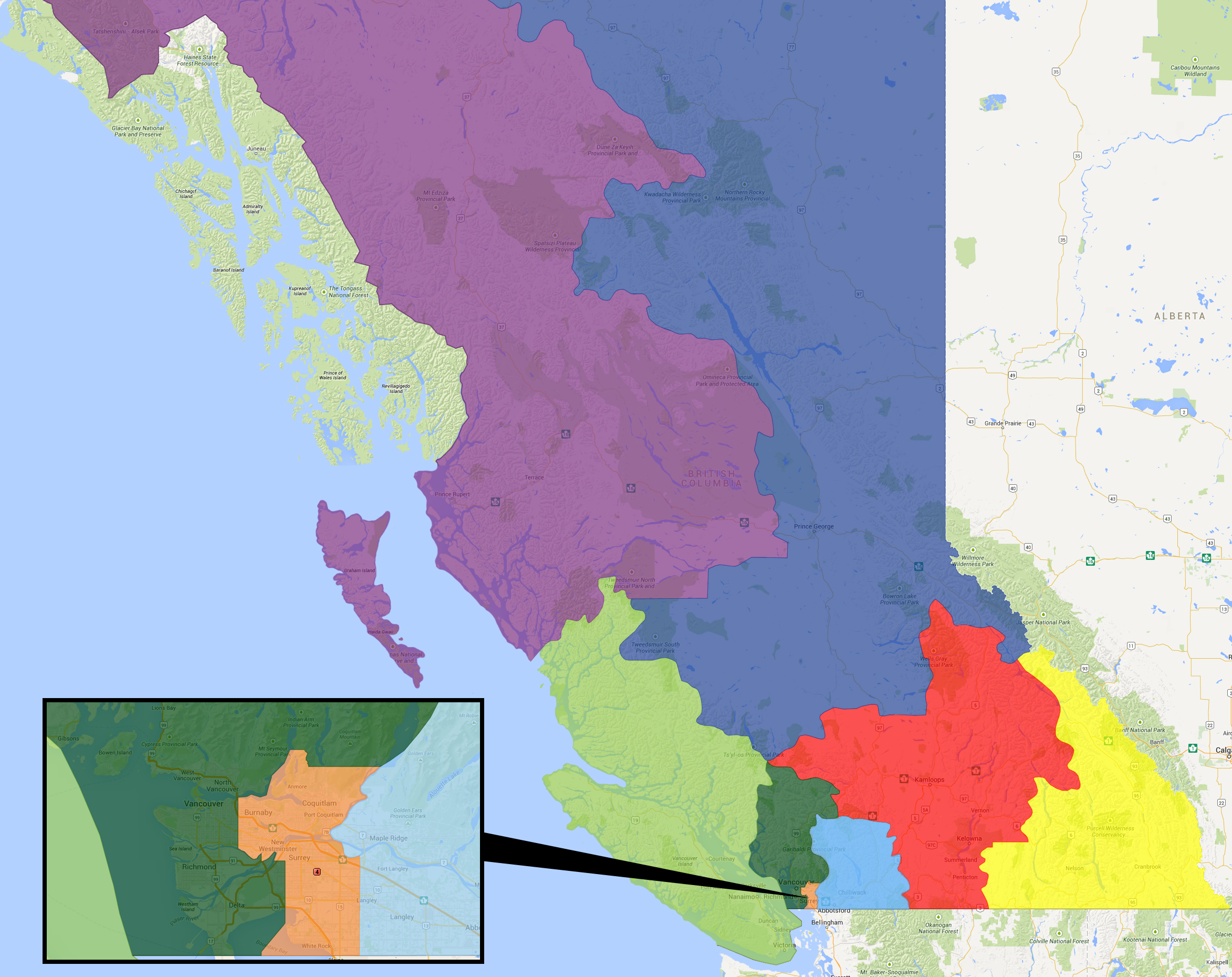 Map of BC Games Zones